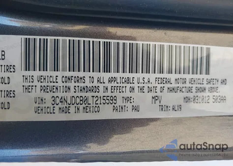 2020 Jeep Compass Limited 4X4 from USA, damaged, VIN 3C4NJDCB0LT215599